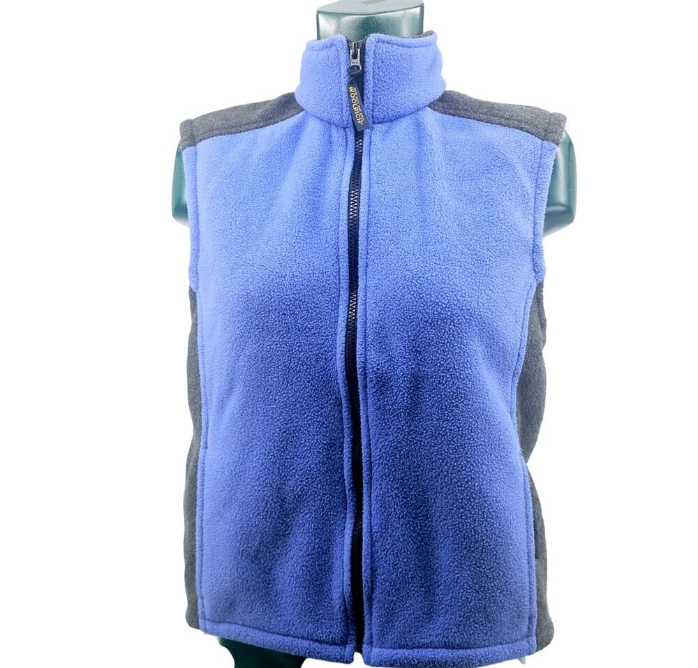 Woolrich John Rich & Bros Fleece Sleeveless Vest Blue & Gray Women's Size M 3315